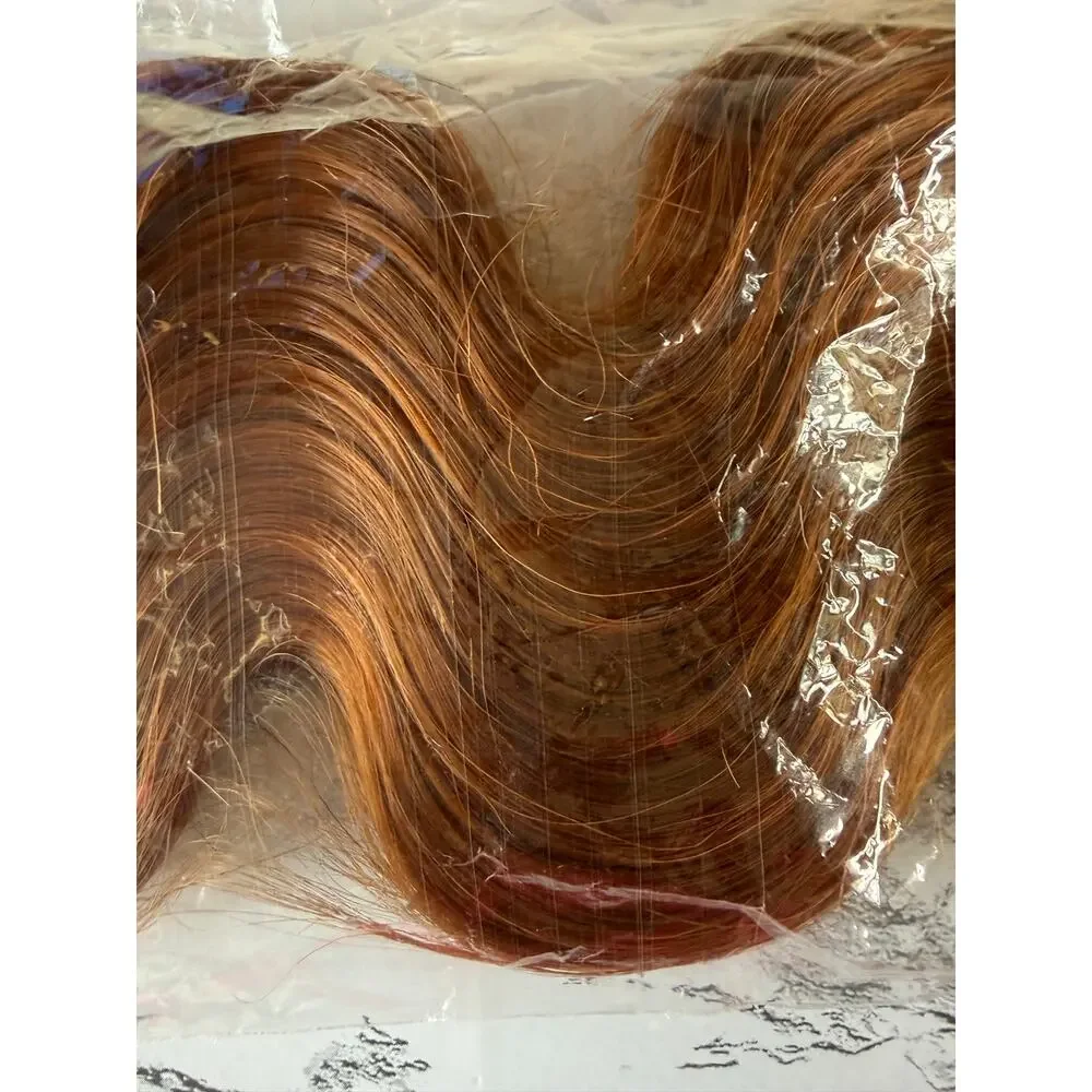 SKU3320 24-Inch Curly Auburn Hair Extensions / Wig Roll (New In Package)